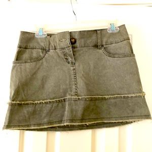 Zinc jean mini skirt moss green color